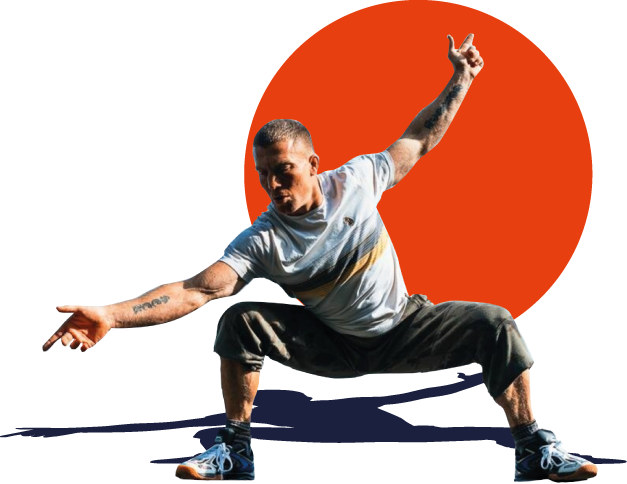 Ben Murphy in a low martial arts stance